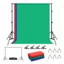 Taustatelinepaketti Puluz PKT5204 2×2 m ja 3 taustaa – studiantaustatelinepaketti