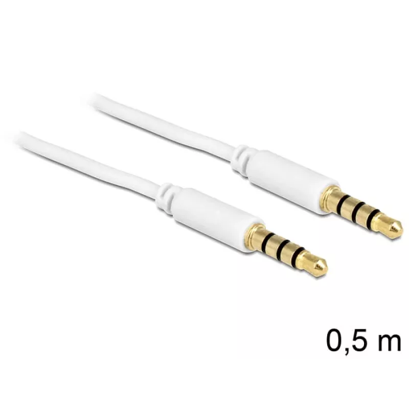 Audiokaapeli 3,5mm DeLOCK 83439 0,5m valkoinen
