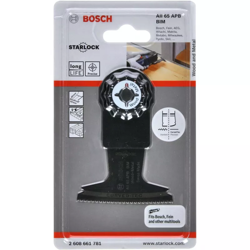 Bosch Starlock AII 65 APB upotussahanterä puulle ja metallille, 65 x 40 mm (2608661781)