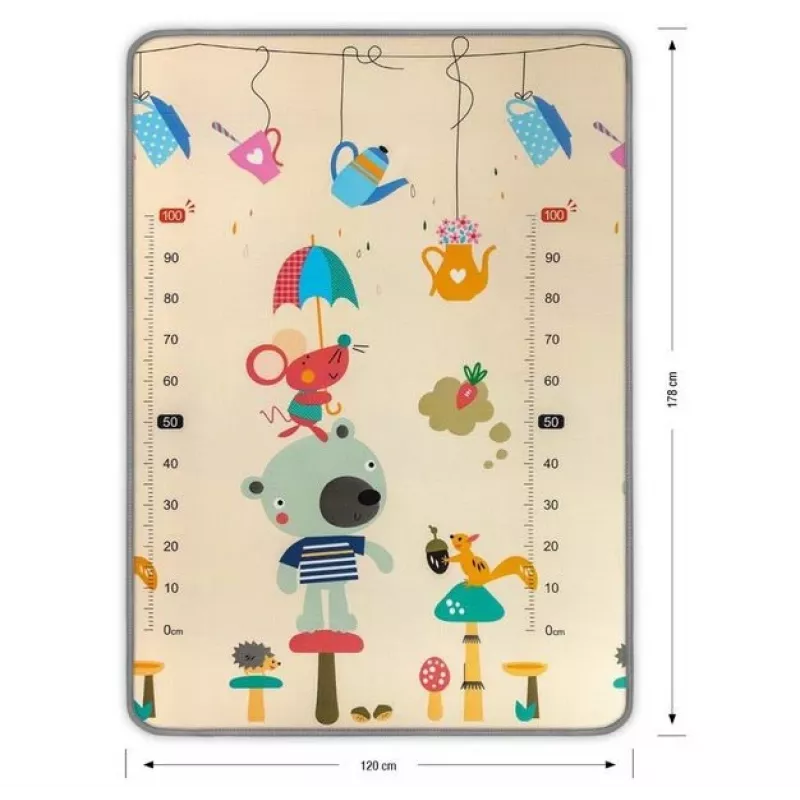 Play Foam Mat milly mally malli 4688 — rullattu vaahtomuovinen leikkipatja karhu- ja valaskuvioinnilla