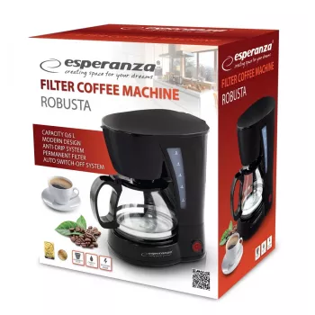 Suodatinkahvinkeitin ESPERANZA EKC006, 0,6 l vesisäiliö, 650 W, musta, työtasolle