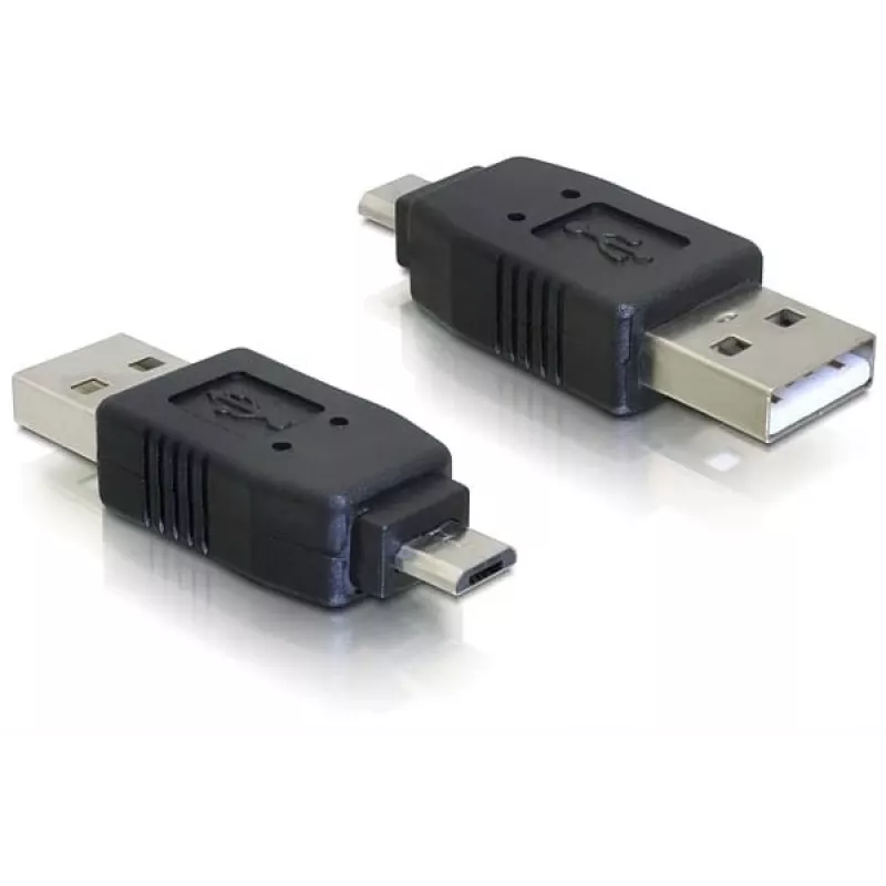 Sovitin USB Micro-B-uros - USB 2.0 A-uros DeLOCK 65036 musta