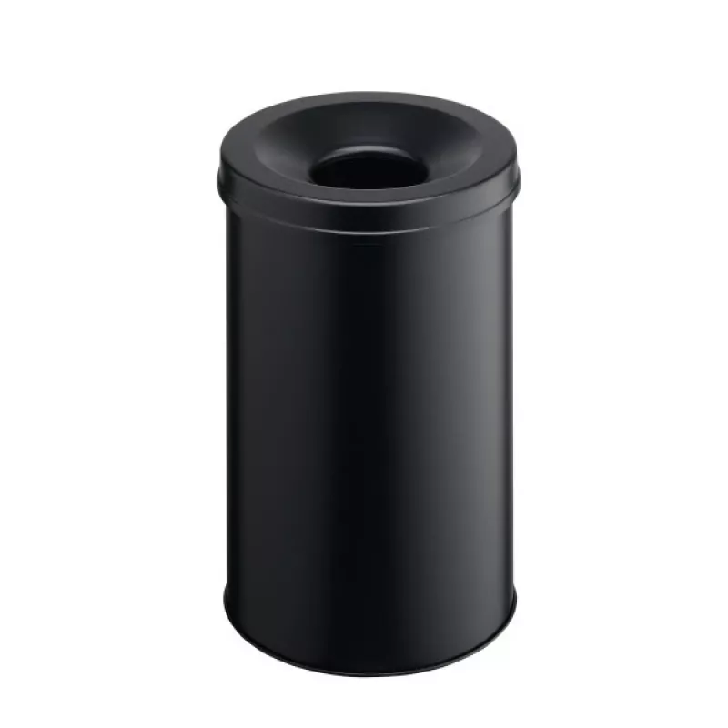 Jäteastia pyöreä teräs musta Durable 330601