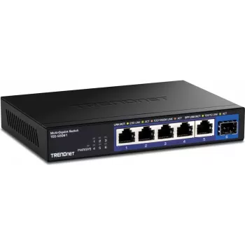 TRENDnet 6-porttinen 2.5G hallitsematon kytkin 10G SFP+ -portilla (TEG-S5061)