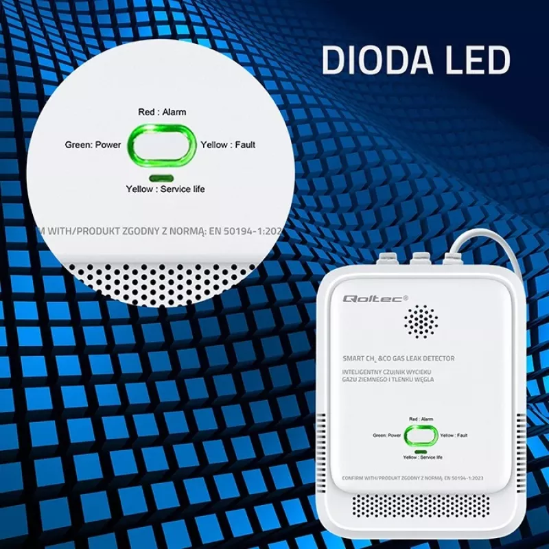 Kaasu- ja hiilimonoksidihälytin LED