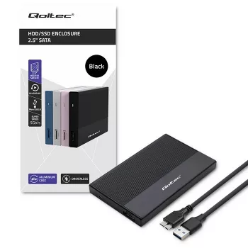 Kotelo 2,5 tuuman SATA-SSD/HDD:lle QOLTEC 52277 USB 3.0