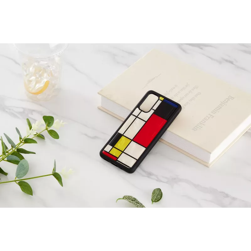 iKins suojakotelo Samsung Galaxy S20:lle, musta Mondrian-muotoilu