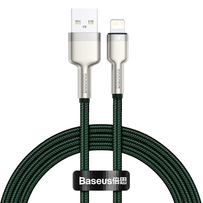USB-A–Lightning-kaapeli Baseus 1 m, vihreä