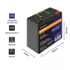 Qoltec 53702 LiFePO4 litium-rautafosfaattiakku | 12,8V | 24Ah | 307,2Wh | BMS