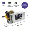 Qoltec 50350 virtalähde 1850W PCI-E | 80 Plus Platinum | peli louhinta