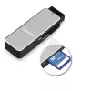 Hama 123900 USB 3.0 -muistikortinlukija SD/microSD, alumiini, musta/hopea