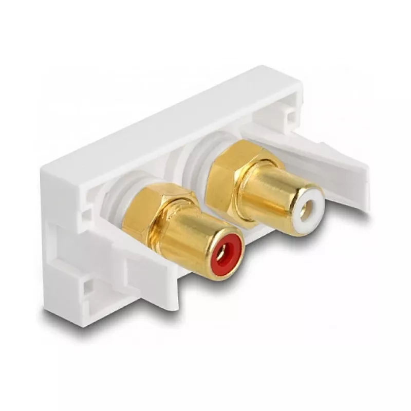 DeLOCK Easy 45 pistorasia 2 x RCA valkoinen ABS