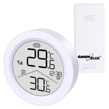 GreenBlue langaton sääasema, sisä-/ulkolämpötila, kello, °C/°F valittavissa, kantama jopa 60 m, GB162