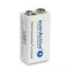 Ladattava akku everActive 6F22/9V Li-ion 550 mAh USB TYPE C:llä