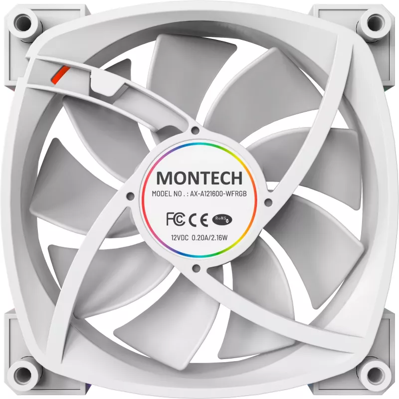 Montech AX120 120 mm PWM ARGB kotelotuuletin, 3 kpl:n pakkaus, valkoinen
