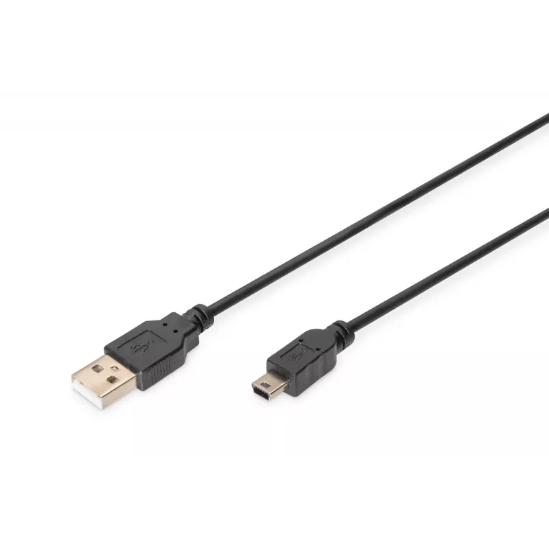 ASM AK-300130-030-S ASSMANN kaapeli USB 2.0 HighSpeed Canon USB A/miniUSB B (5pin) M/M musta 3m