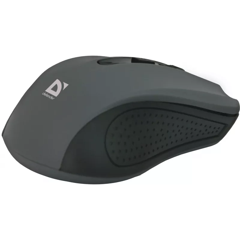 Langaton optinen hiiri DEFENDER MM-935 RF, molempikätinen, 1600 DPI, harmaa, USB-vastaanotin, AAA-paristot