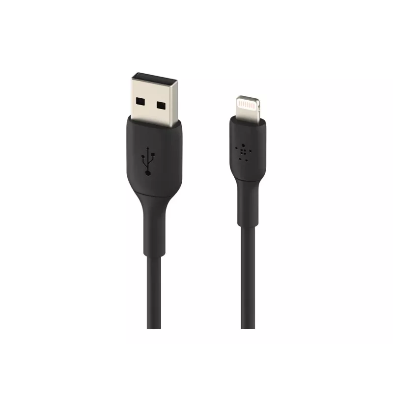 BELKIN PVC USB-KAAPELI USB-A - LIGHTNING, 1M, MUSTA