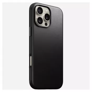 Nomad NM01693185 -puhelinkotelo Apple iPhone 16 Pro Max, nahka/TPU/PC, musta, sopii 17,5 cm (6,9
