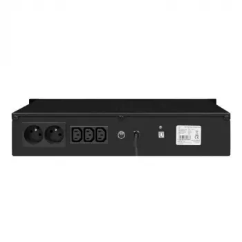 Rackmount Line-Interactive USV EVER ECO Pro 1200 AVR CDS, 1,2 kVA (650 W lähtö), 2U, 3× C13, USB-B, AVR, VRLA 12 V 5 Ah ×2