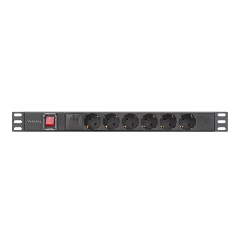 Lanberg PDU-05F-0200-BK virtajakoyksikkö (PDU) 5 AC-lähtöä 1U musta