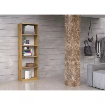 Top R40 ARTISAN kirjahylly, tammi, 5 hyllyä, 400×300×1820 mm, lastulevyrunko