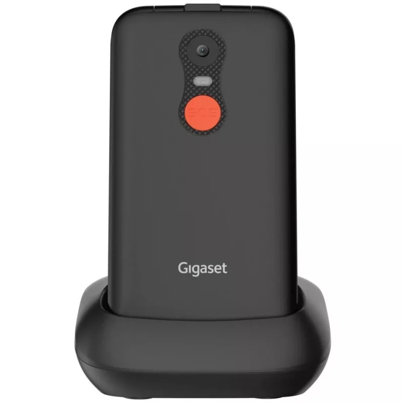 Gigaset GL595 senioripuhelin 7,11 cm (2,8 tuumaa) Dual SIM, SOS-painike, roisku- ja pölynkestävä, 32 Mt RAM, microSD-paikka, musta