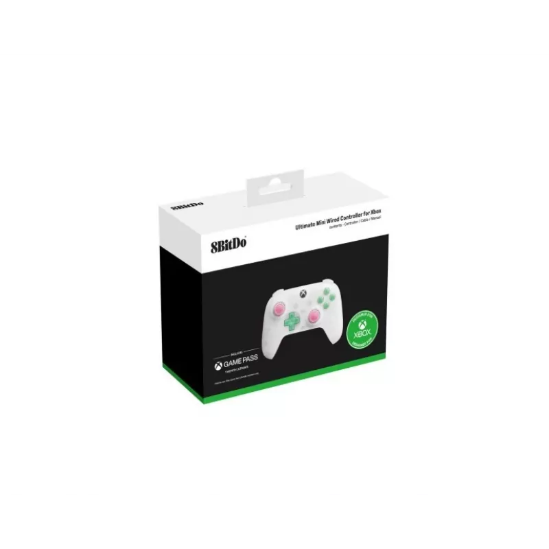8BitDo Ultimate Mini Wired Xbox -ohjain RET00505, kirkkaan valkoinen