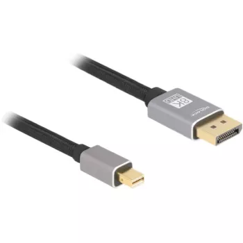 Delock - DisplayPort-kaapeli - Mini DisplayPort (M) - DisplayPort (M) - DisplayPort 1.4 - 3,0 m - tukee 8K 60 Hz - musta, harmaa (81093)