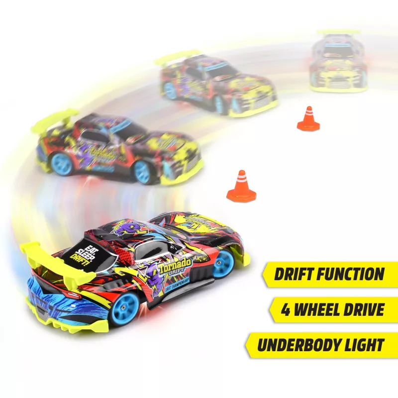 RC-auto Dickie Tornado Drift RTR 2,4 GHz – valmiiksi koottu drift-auto