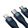 USB-kaapeli Baseus CASS030003 1,2 m USB A USB-C/Micro-USB-A/Lightning sininen