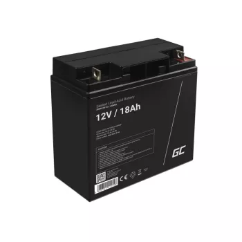 Uudelleenladattava sinetöity lyijy-happo-akku Green Cell AGM09 12 V 18000 mAh, musta, 167×77×181 mm, 4,8 kg
