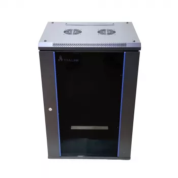 Seinäkiinnitteinen räkki Extralink Rackmount-kaappi 18U 600x600 musta avainlukko