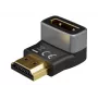 Goobay 72011 HDMI™ -kulma-adapteri 270° pystysuora, 8K @ 60 Hz, kullattu, musta, hopea | Goobay