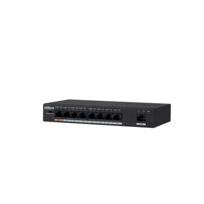 Dahua Technology PFS3009-8ET-96 hallitsematon L2 Fast Ethernet (10/100) Power over Ethernet (PoE) musta