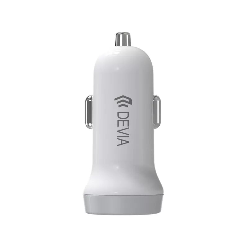 Devia Smart Series Lightning -autolaturi 5V 3,1A Dual USB valkoinen