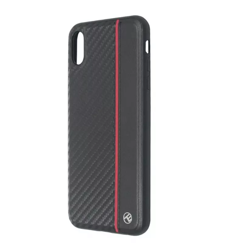 Tellur Cover -puhelinkotelo iPhone XS Maxille – musta carbon-viimeistely