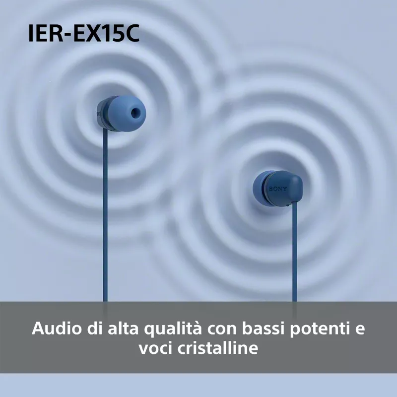 Sony IER-EX15C kuulokemikrofoni johdollinen in-ear puhelut/musiikki USB Type-C sininen