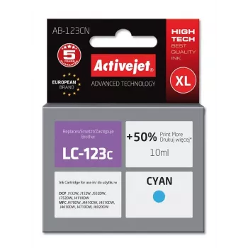 Activejet AB-123CN muste (korvaa Brother LC123C/121C; Supreme; 10 ml; syaani)