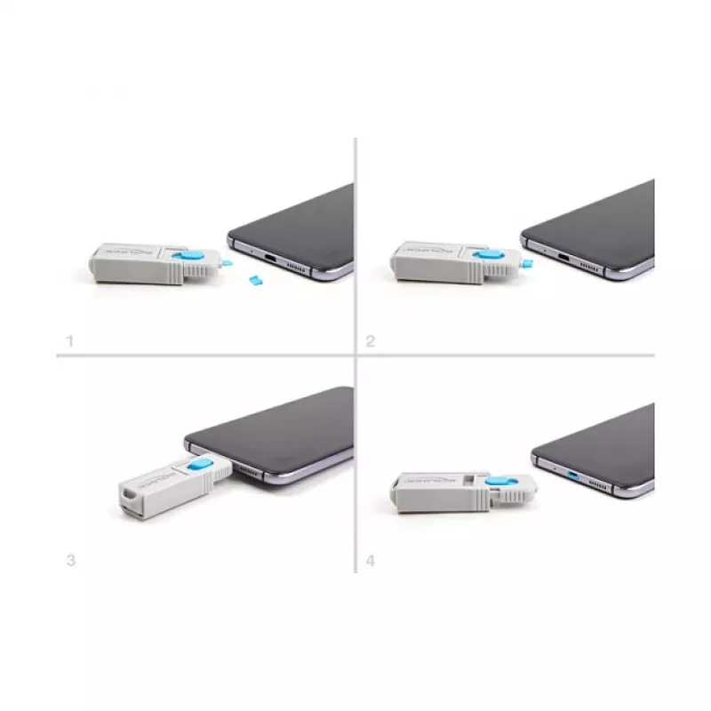 Porttitulppa DeLOCK 20949 Micro-USB-liitin 10 kpl:n pakkaus sininen