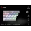 SAVIO PHENIX WHITE langaton mekaaninen näppäimistö, Gateron Red Pro, ABS