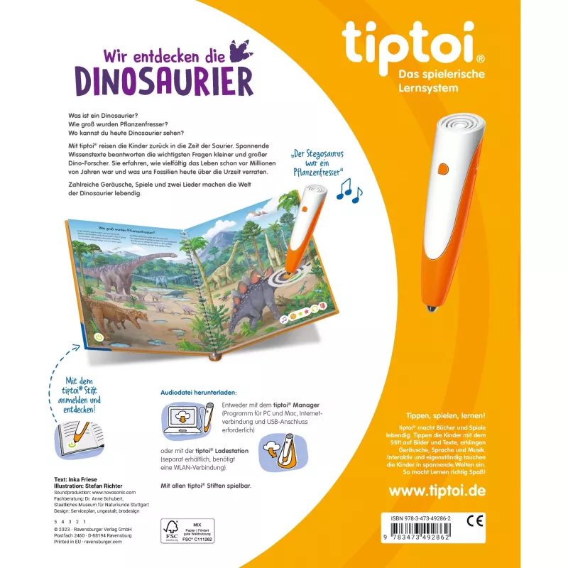 tiptoi Wir entdecken die Dinosaurier, oppikirja