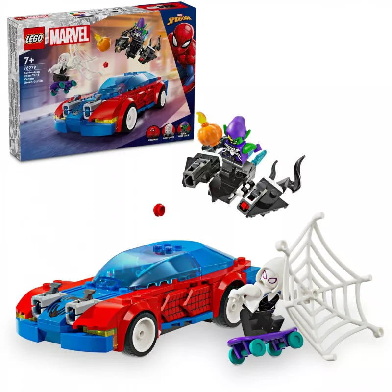 LEGO Marvel 76279 Spider-Man kilpa-auto & Venom Green Goblin rakennussarja