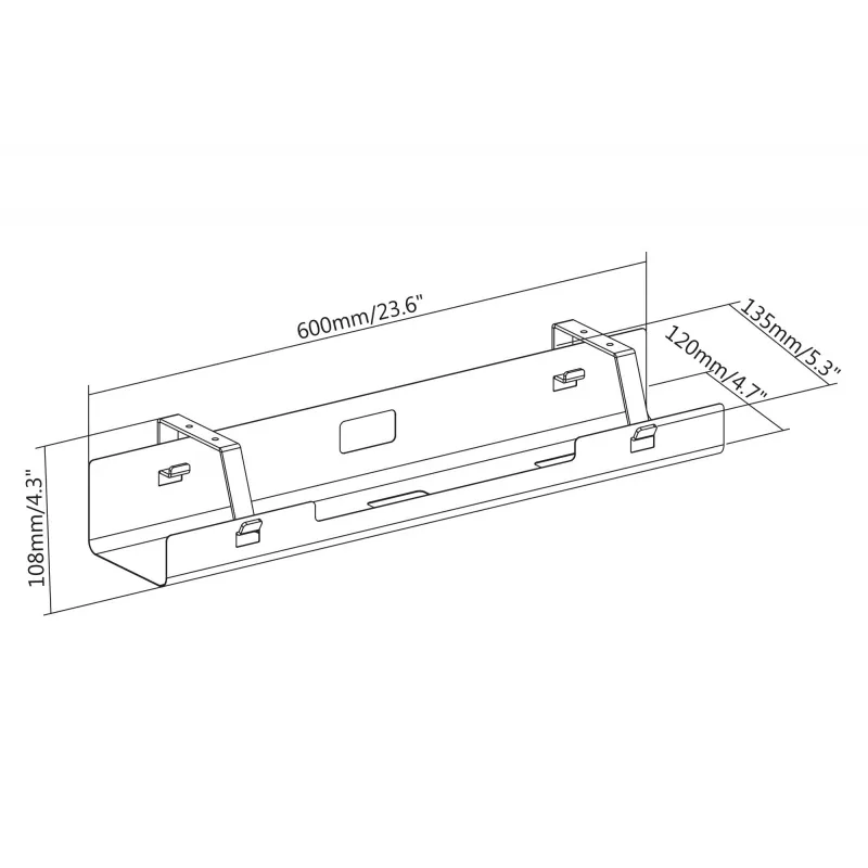 Digitus DA-90450 kaapelinhallintakouru 600x135x108mm musta teräs 1