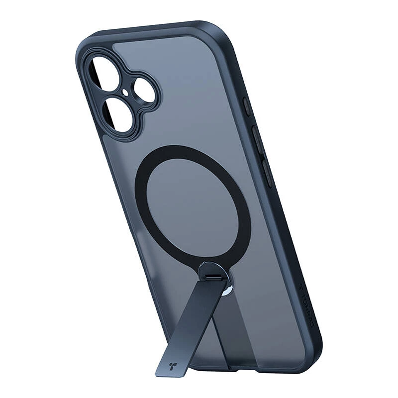 Torras Pstand Spin -kotelo iPhone 16:lle (musta)