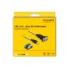 DeLOCK 63465 USB 2.0 Type-A - sarja RS-422/485 -sovitin, 6-napainen liitinlohko, 1,8 m, musta/läpinäkyvä