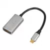 IBOX USB-C-HDMI-sovitinkaapeli, malli IACFAK, USB-C (uros) HDMI (naaras), 4K 60 Hz, suora liitin, hopea