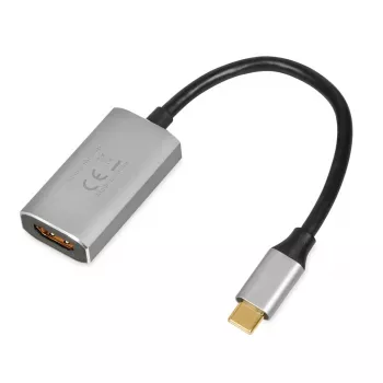 IBOX USB-C-HDMI-sovitinkaapeli, malli IACFAK, USB-C (uros) HDMI (naaras), 4K 60 Hz, suora liitin, hopea