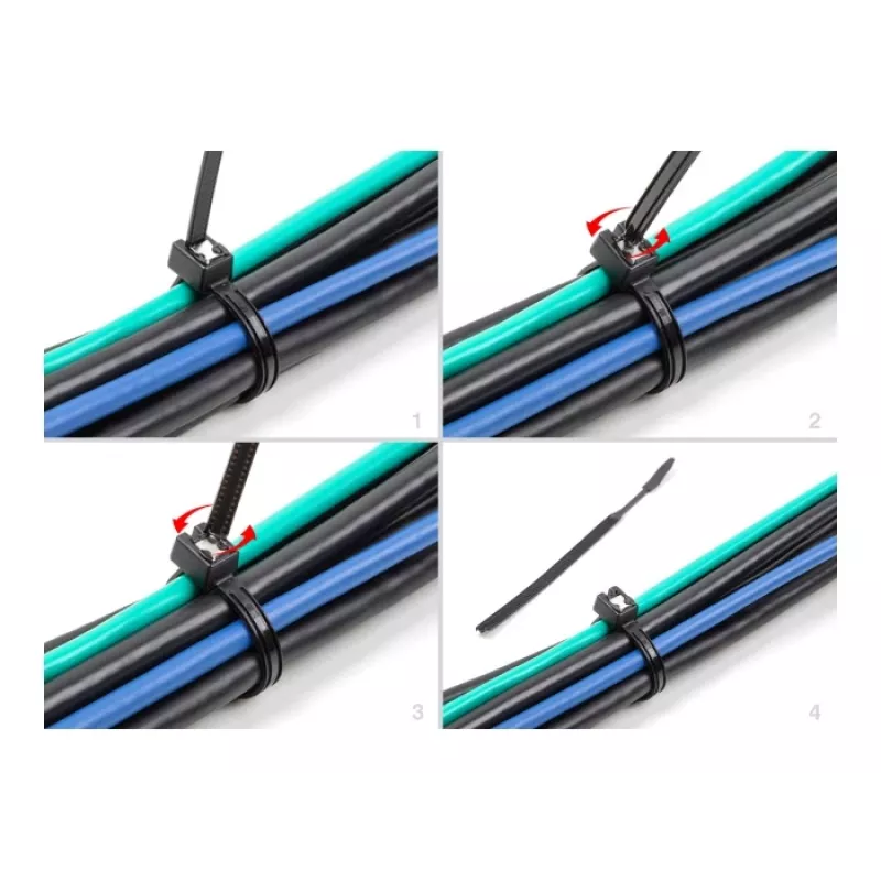 Kaapeliside DeLOCK 200x4,8 mm 50 kpl musta