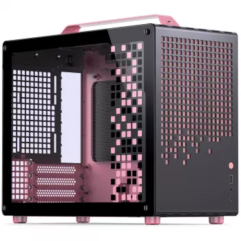 Jonsplus MATX Handle Case Z20 musta-pinkki – Mini/Micro/Flex-ATX-kotelo kantokahvalla